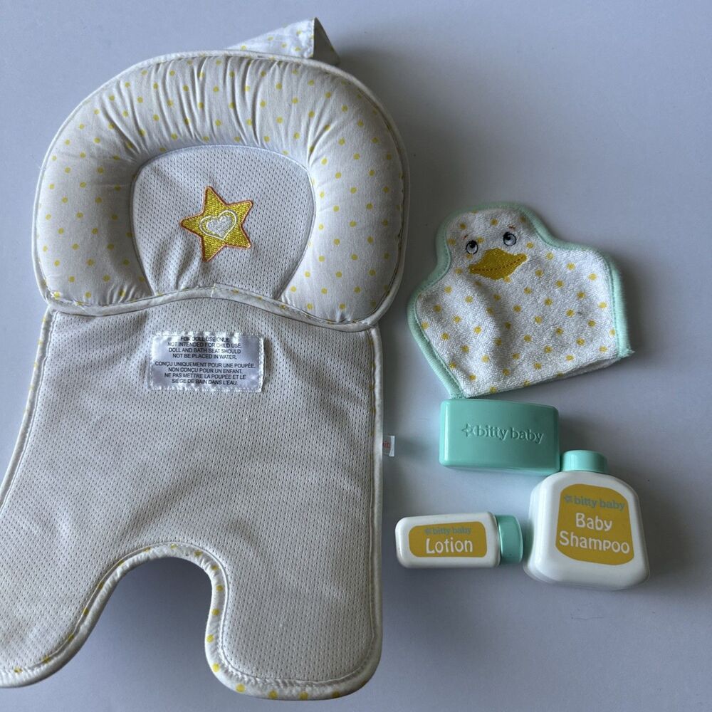 American Girl Bitty Baby Tub Accessories Lot Shampoo Soap Lotion Cloth
